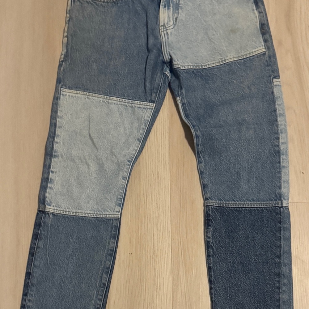 PacSun Blue Straight Patchwork Jeans